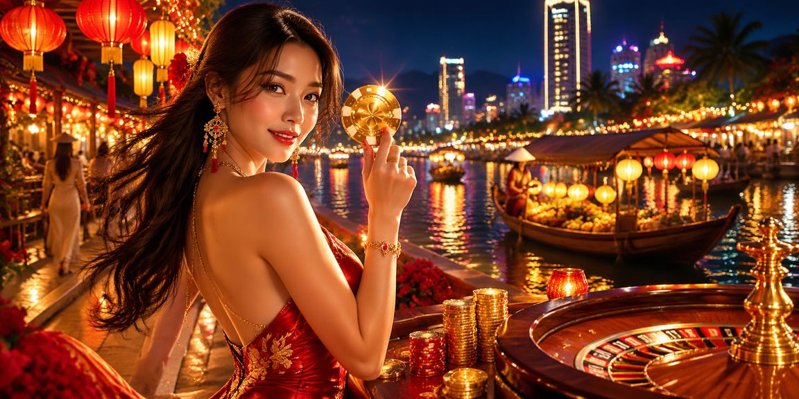 Bàn Roulette cao cấp tại khu chợ đêm Nha Trang lung linh ánh đèn